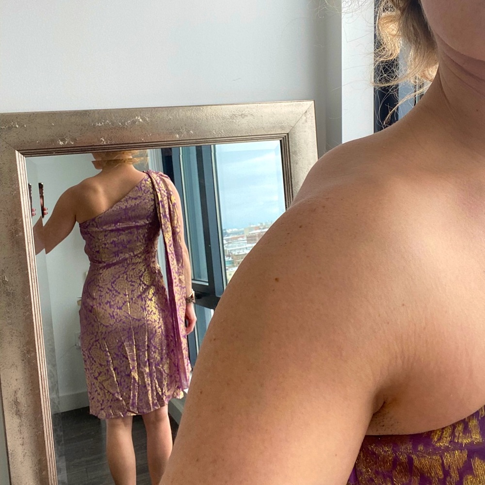 Badgley Mishcka one shoulder cocktail dress - Picture 3 of 10
